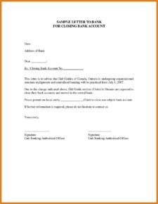 √ Printable Bank Account Termination Letter Template