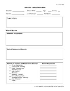 behavior action plan template example