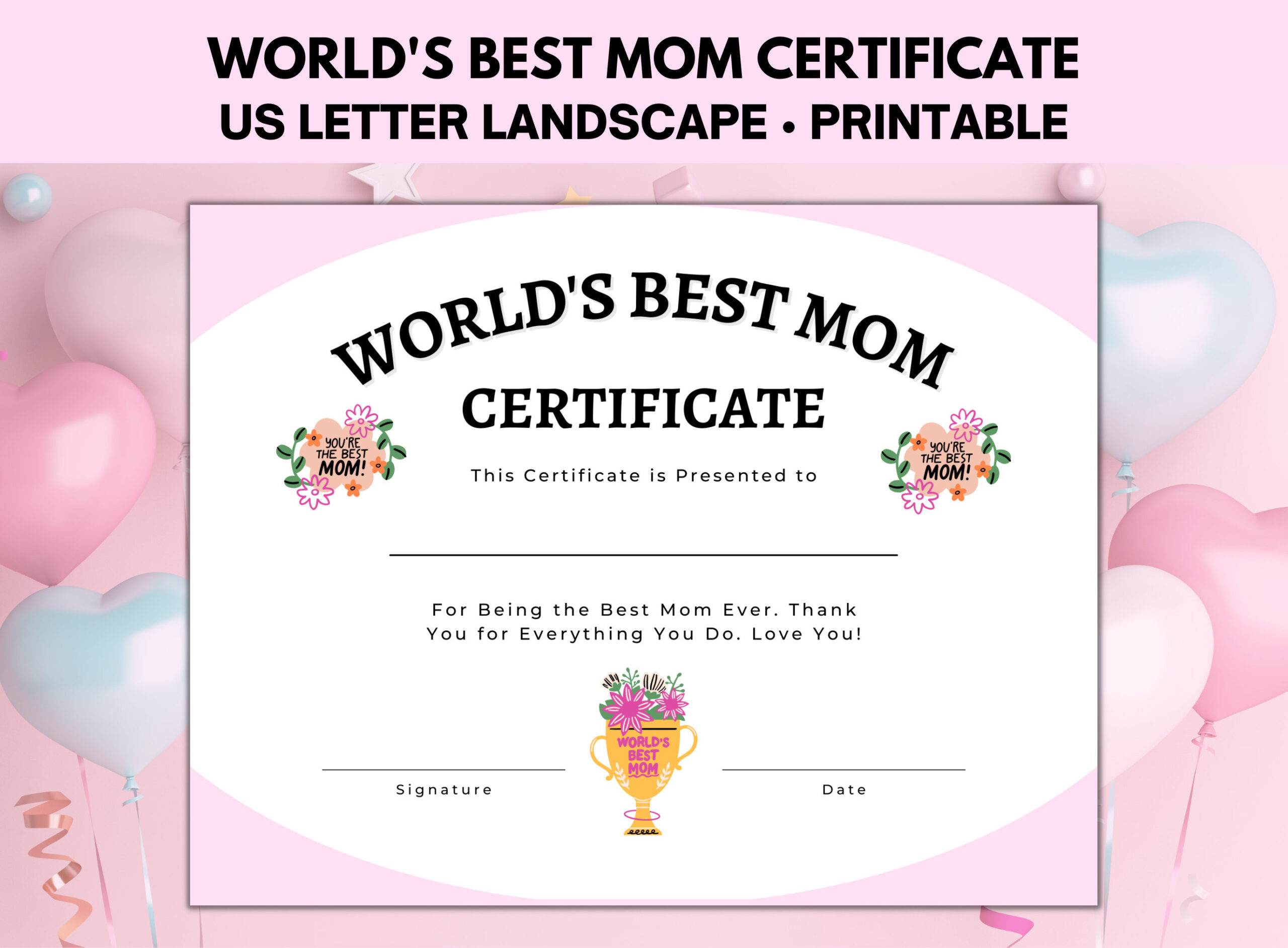 best mother award certificate template