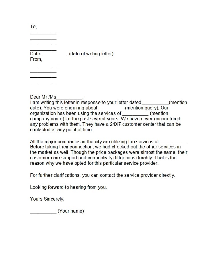 business reference letter