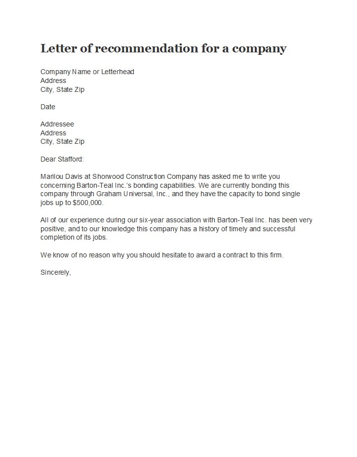 business reference letter