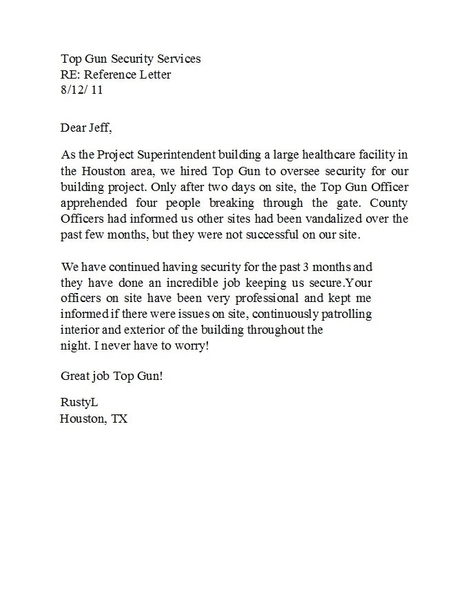 business reference letter