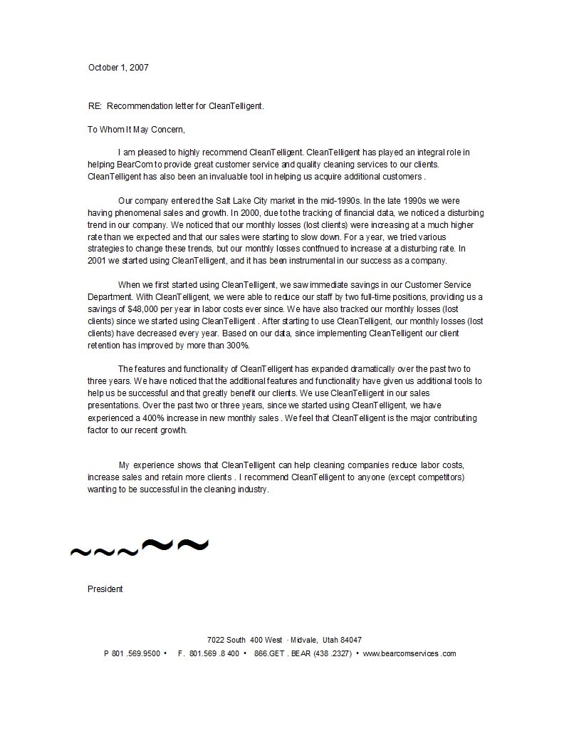 business reference letter