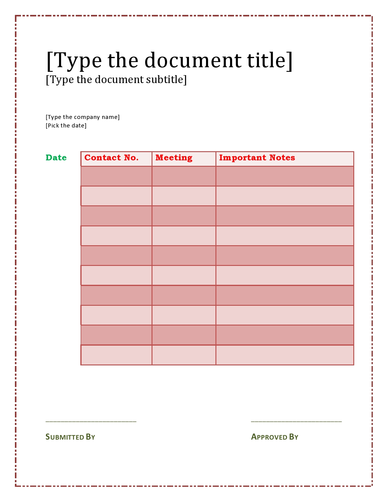 call sheet template