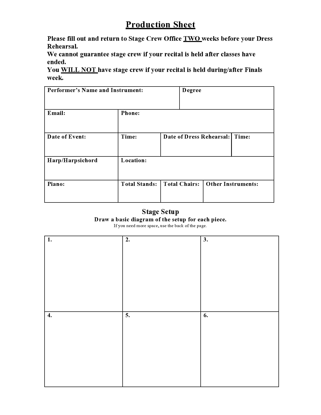 call sheet template