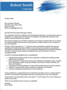 carpenter cover letter sample