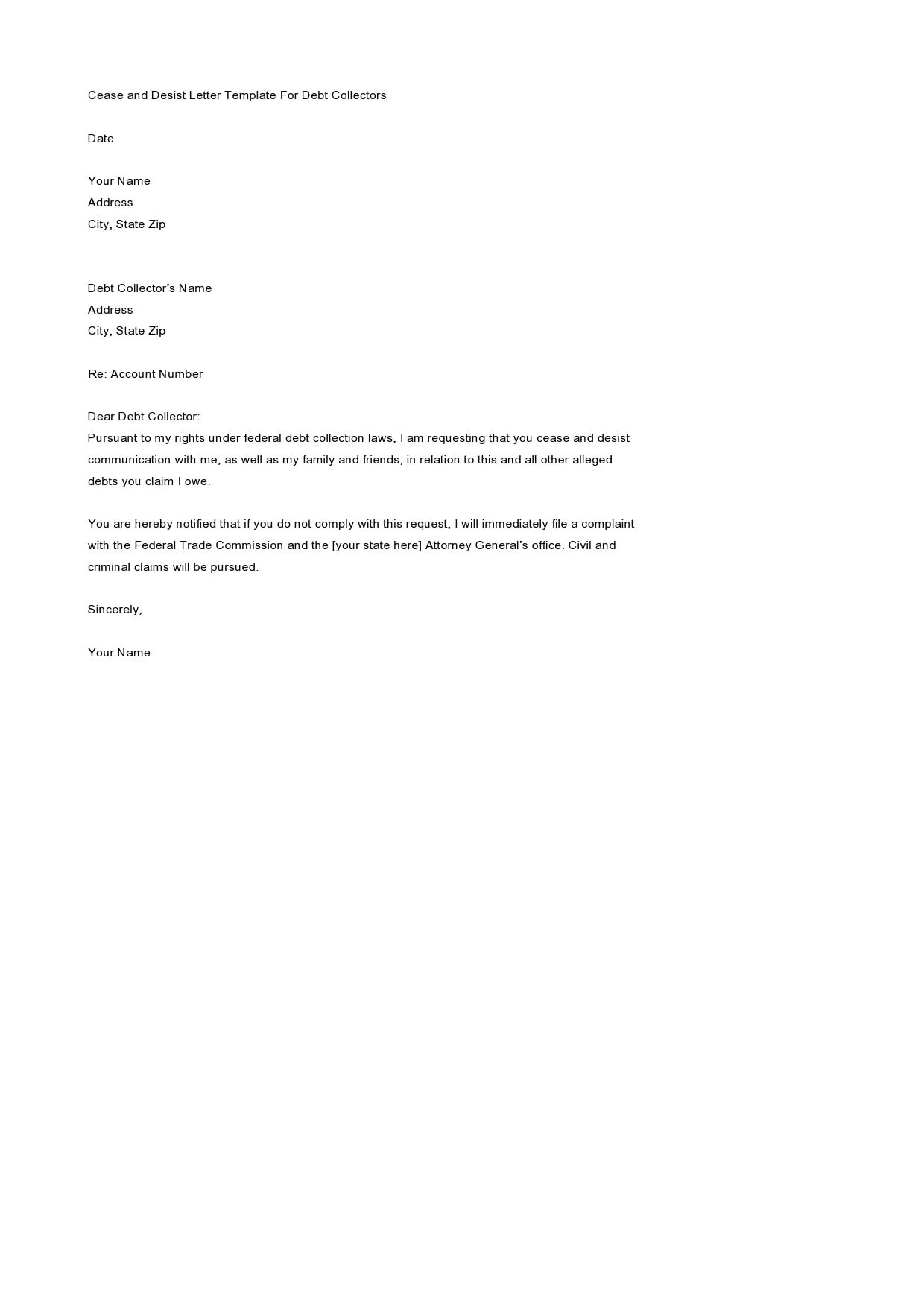 cease and desist letter template