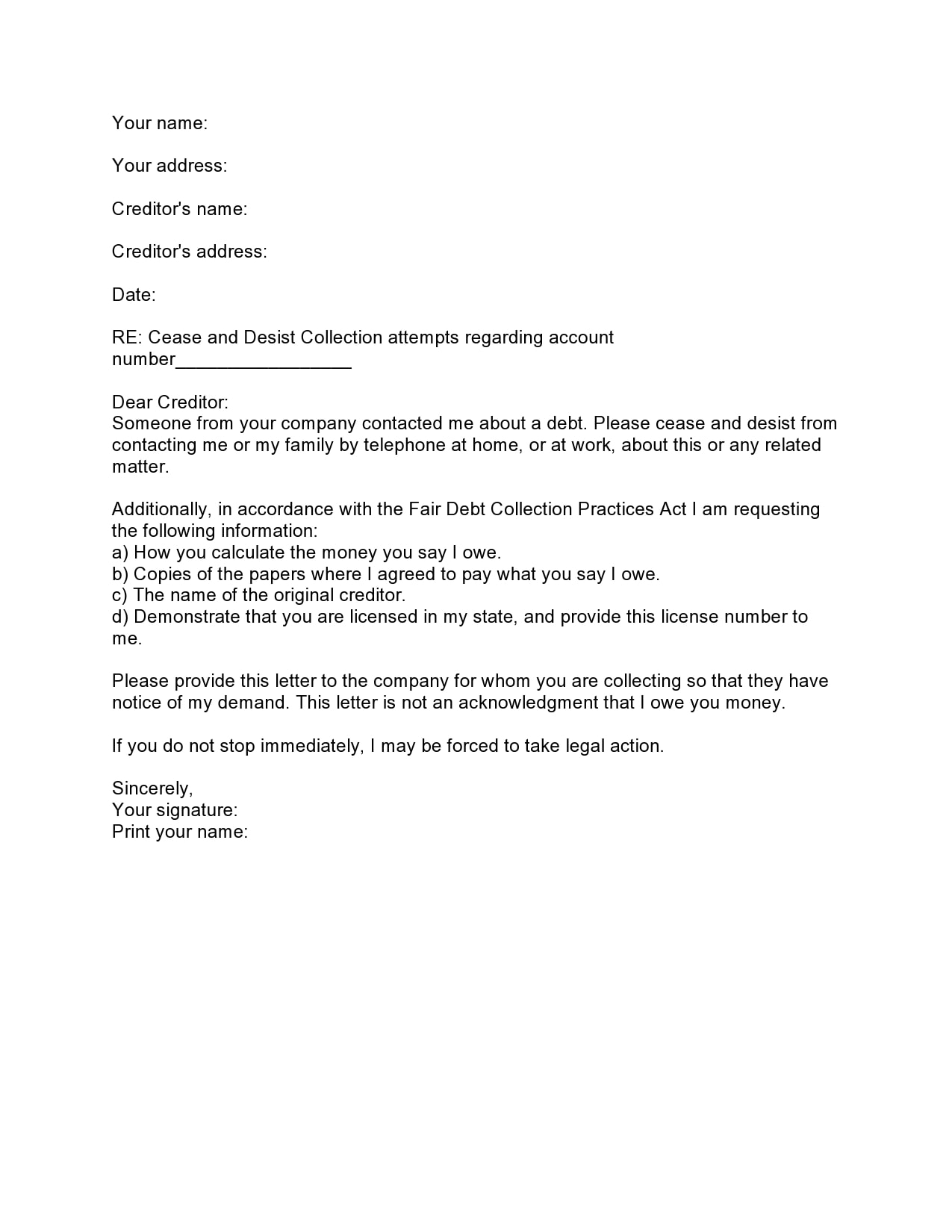 cease and desist letter template