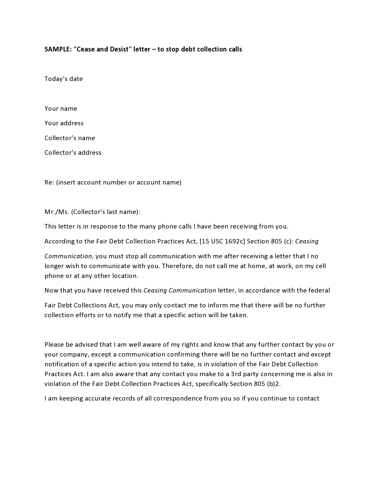 cease and desist letter template