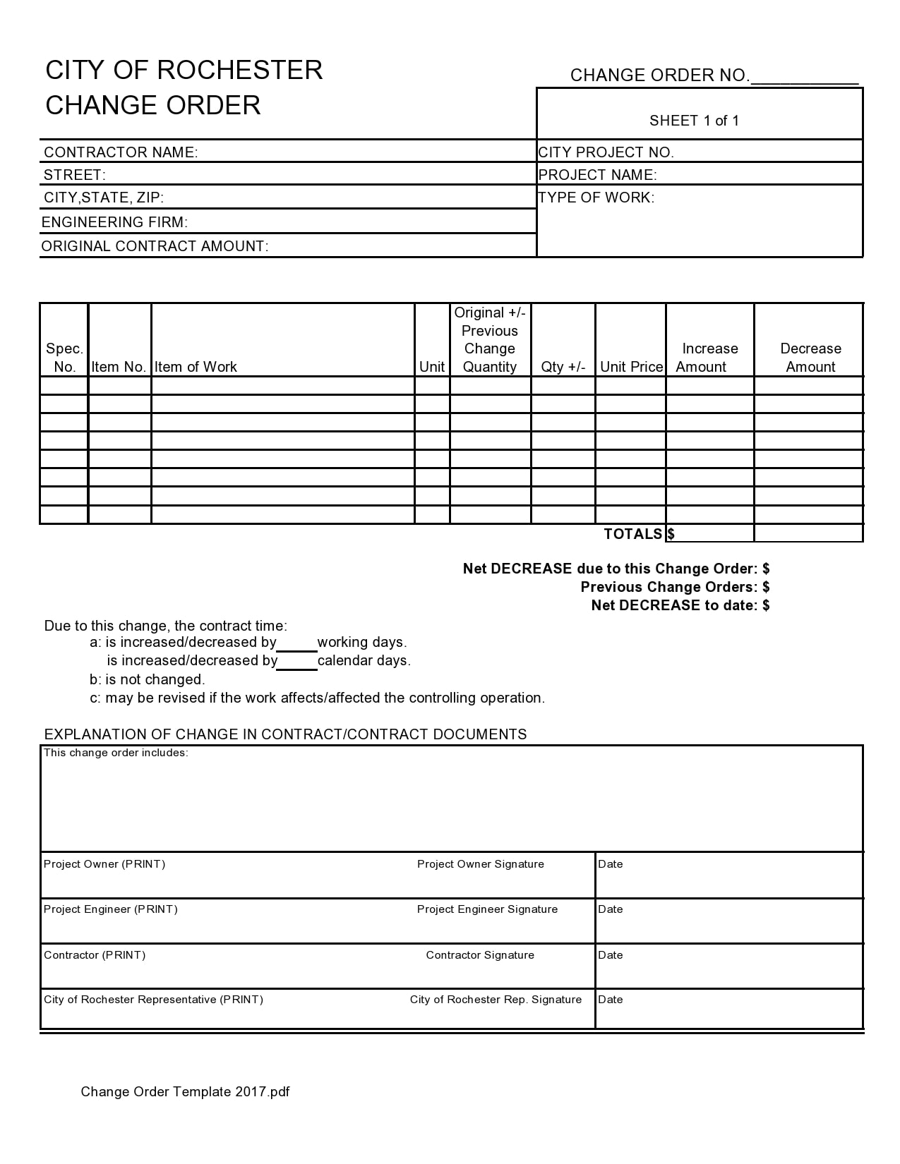 change order template