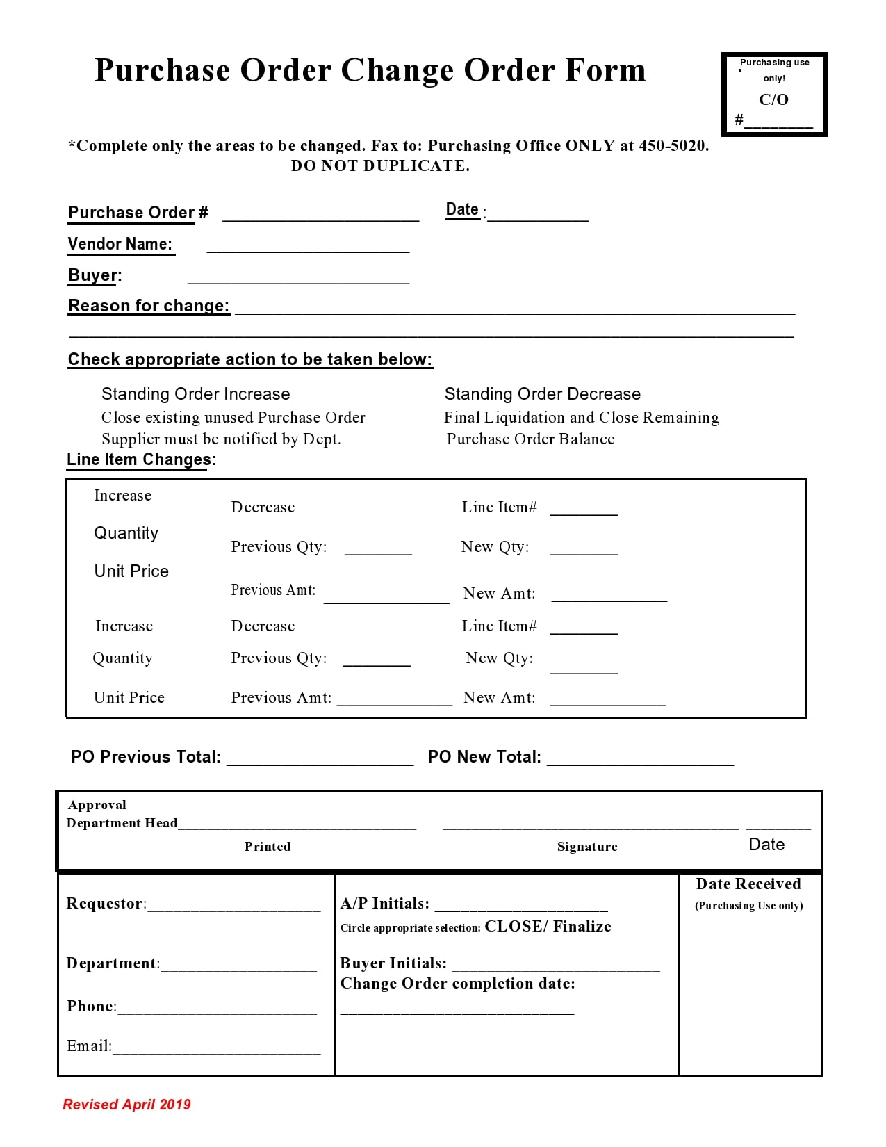 change order template