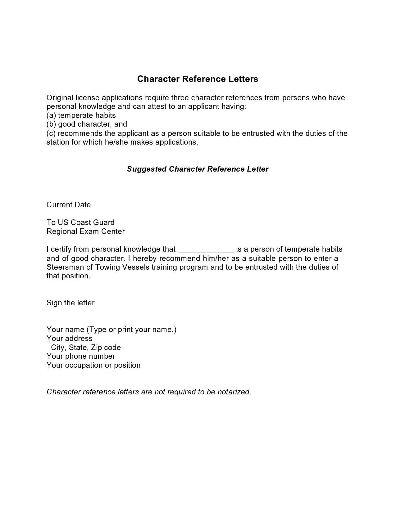 character reference letter