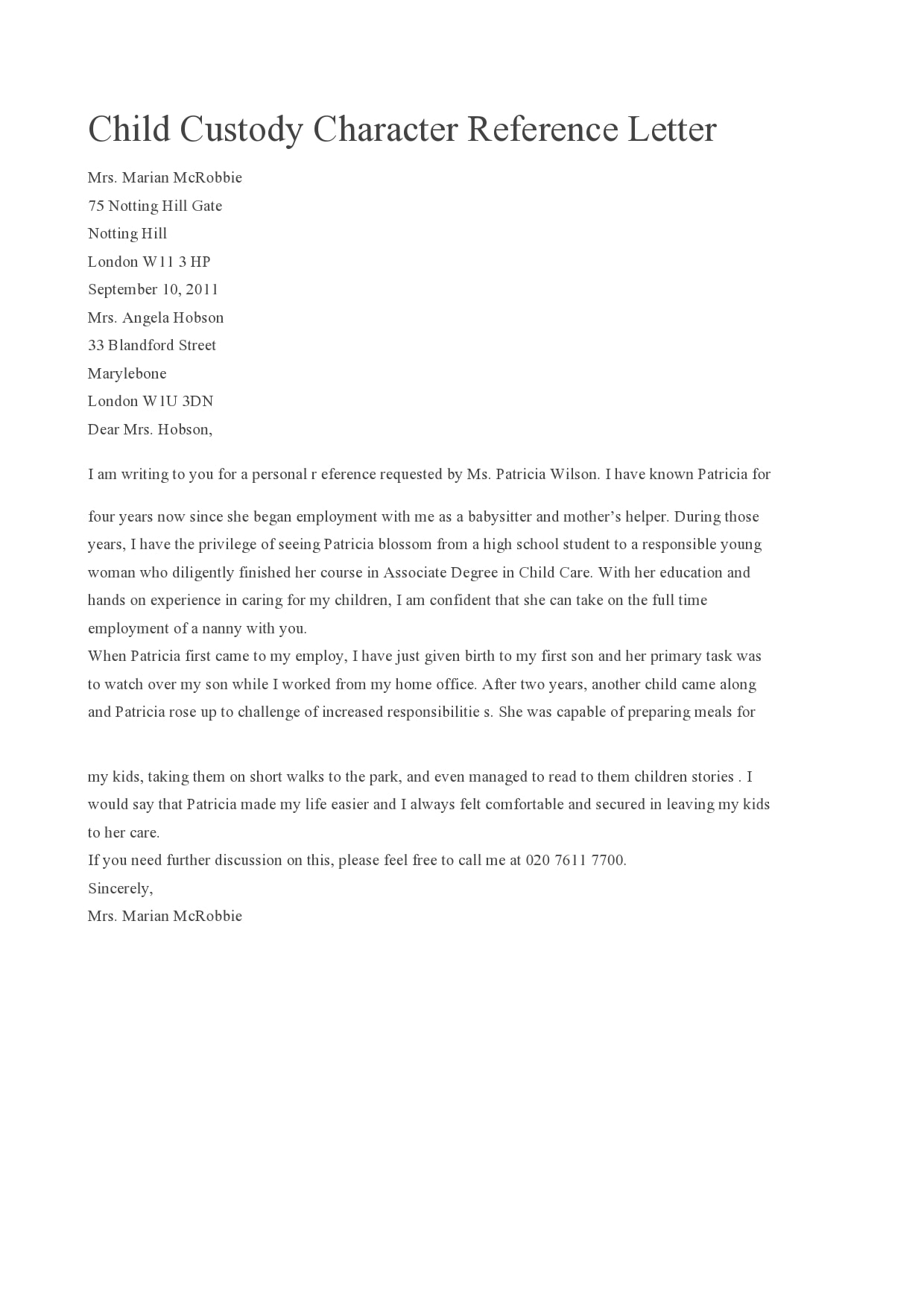 character reference letter