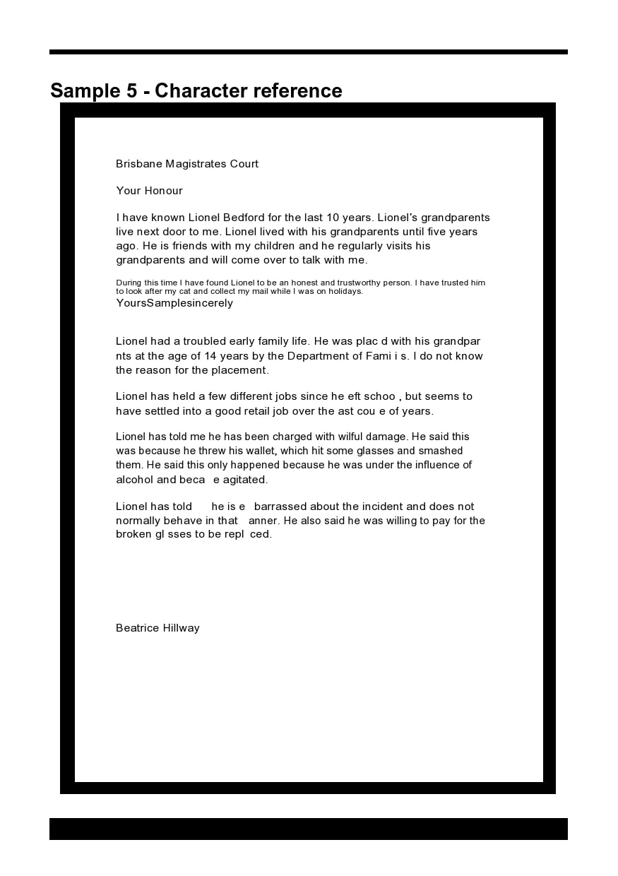 character reference letter