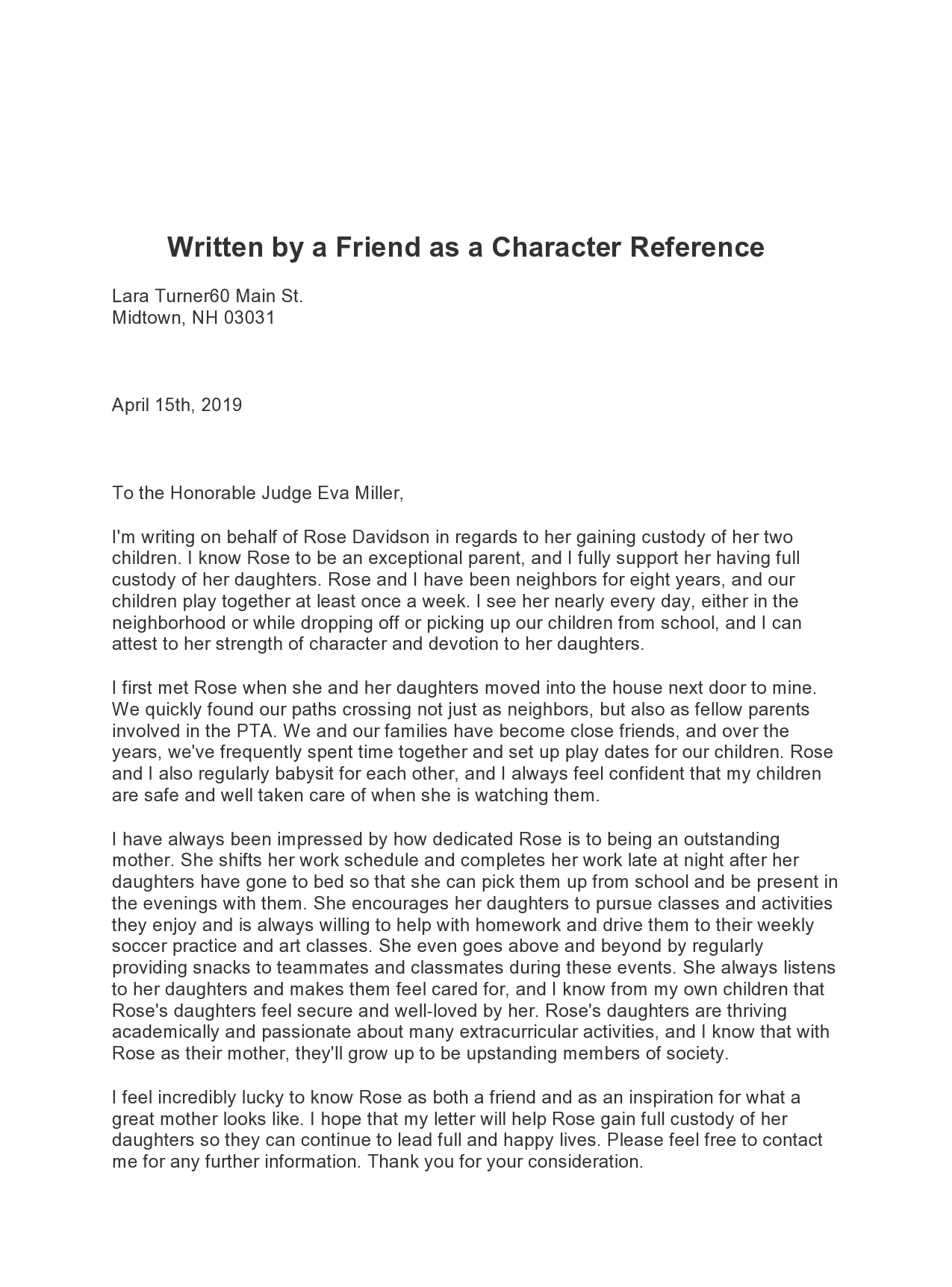 character reference letter