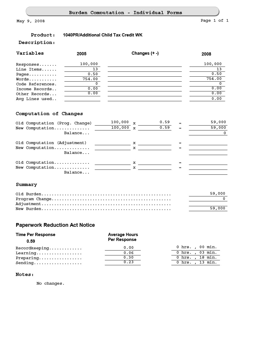 child tax credit worksheet