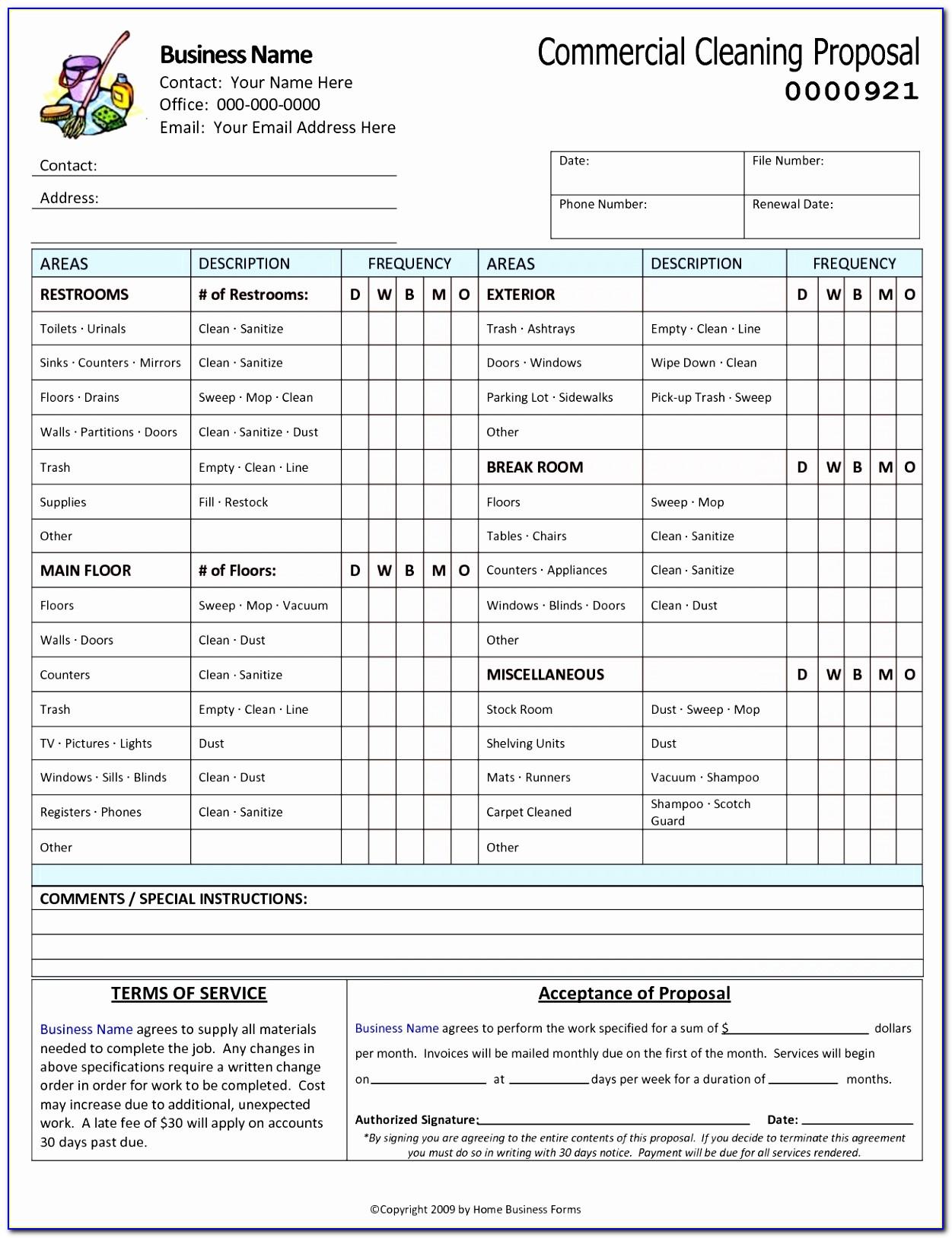 cleaning estimate template example