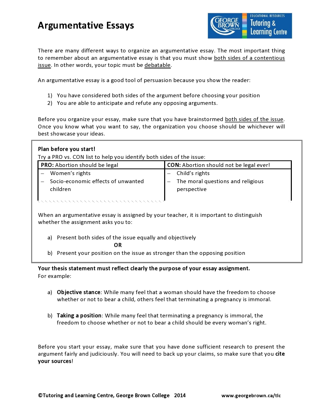 college essay format