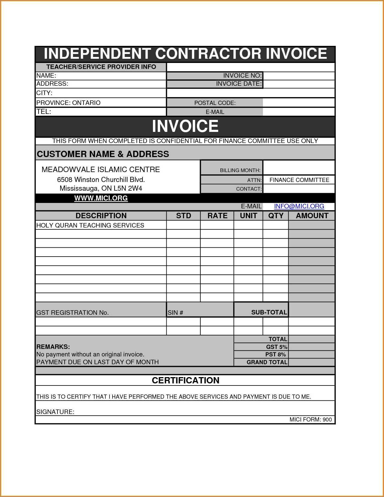 construction invoice template