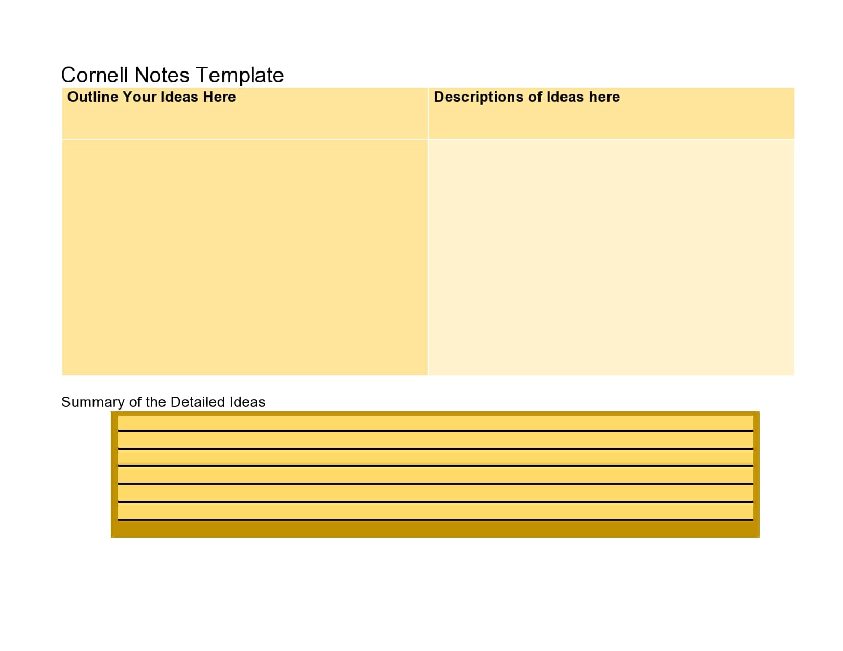 cornell notes template