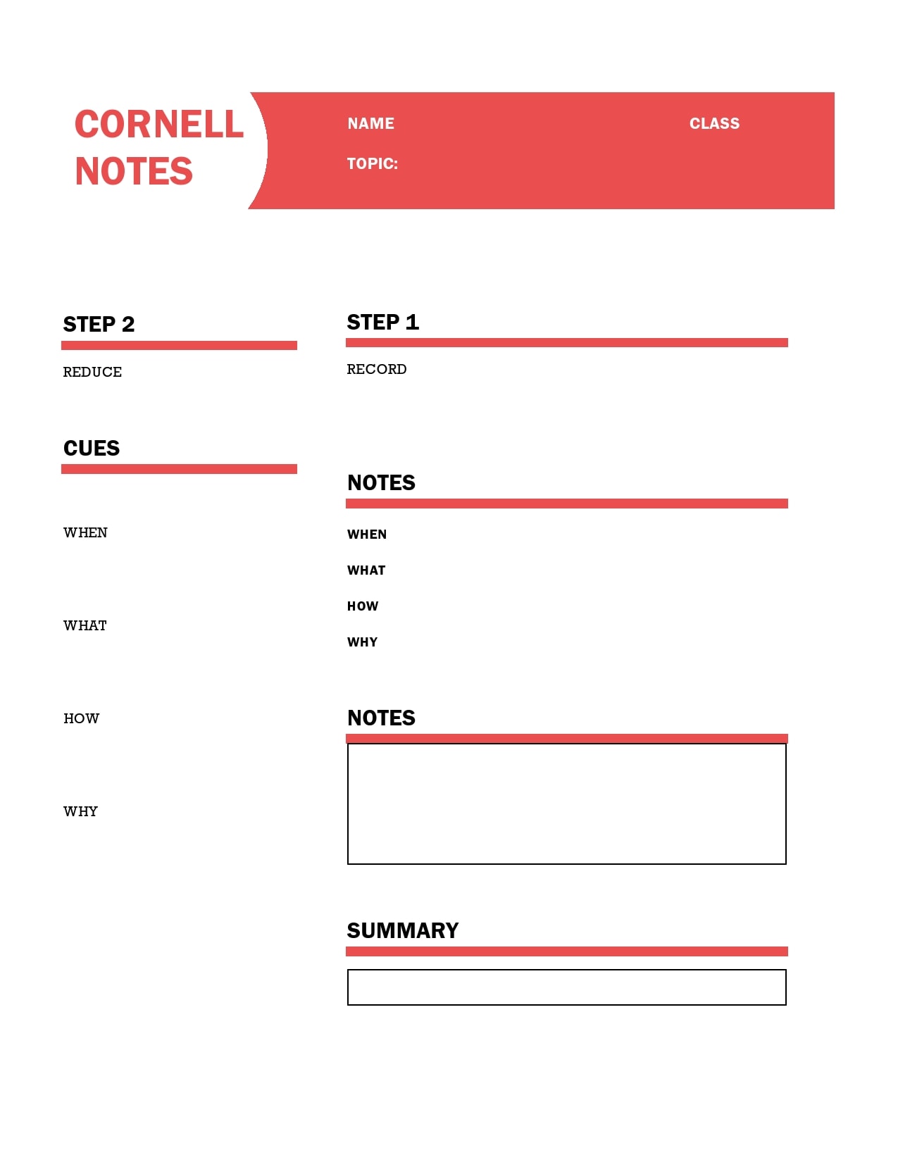 cornell notes template