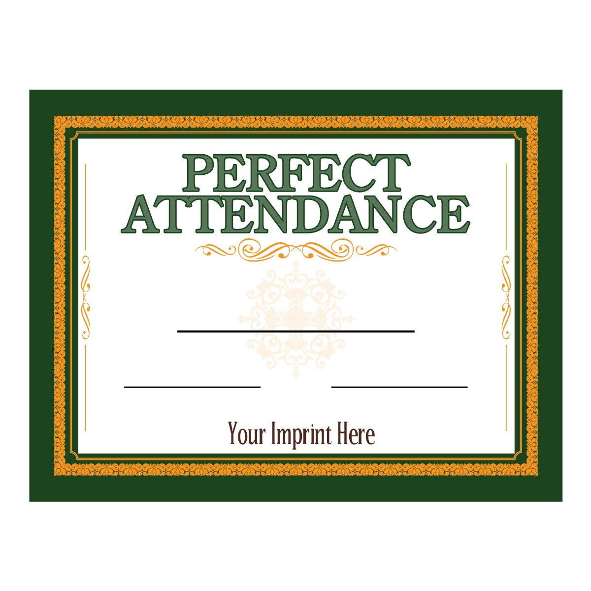 perfect attendance award certificate template