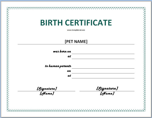 √ Dog Birth Certificate Template (Ready To Use)