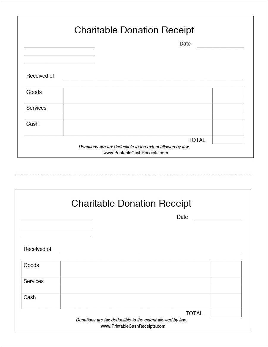 donation invoice template sample