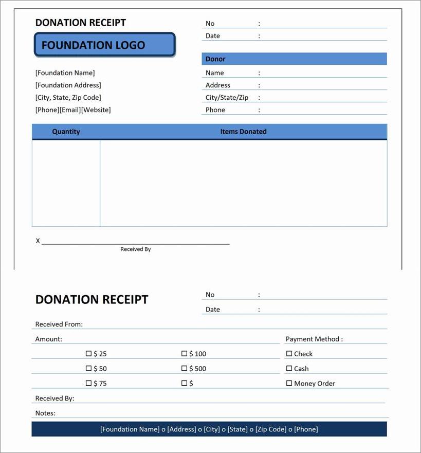 donation invoice template