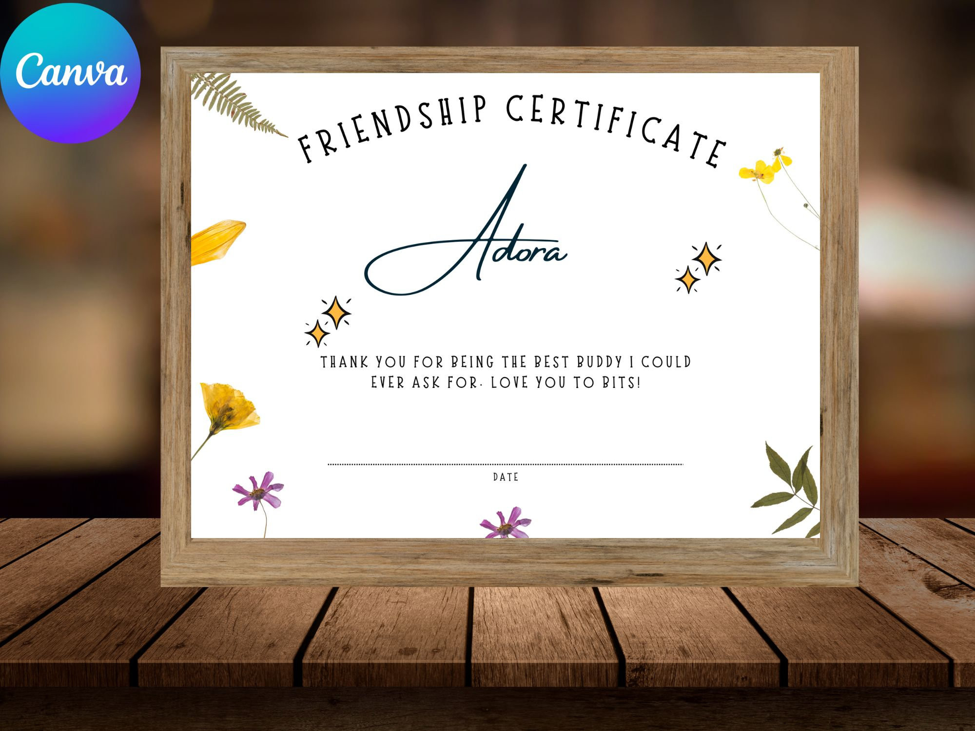 best friend award certificate template