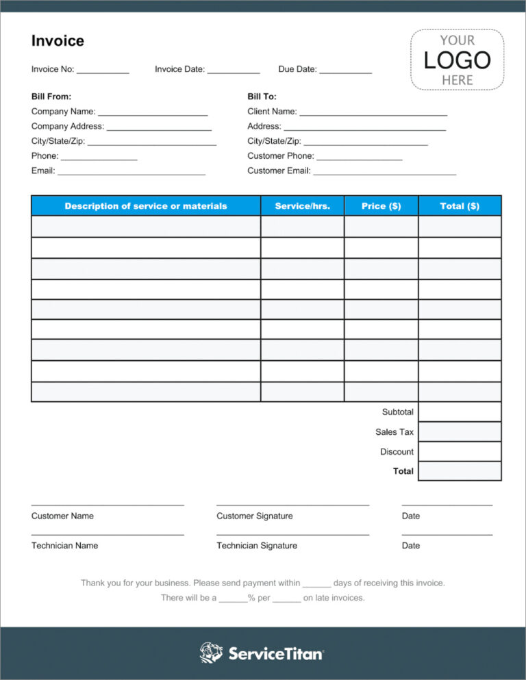 √ Electrical Invoice Template