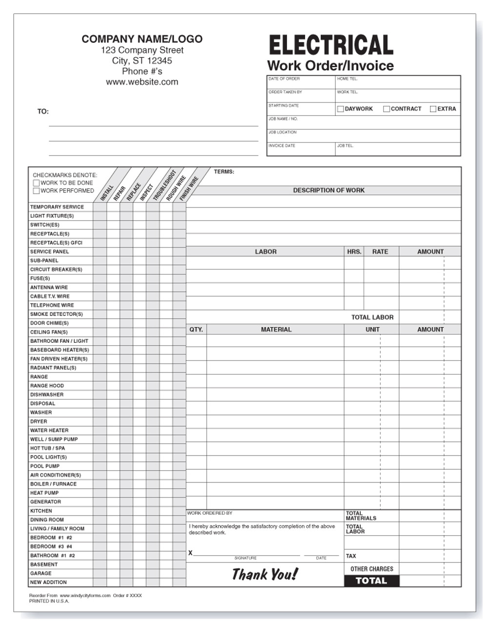 electrical price list template