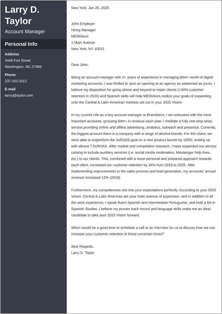 example of account director cover letter template