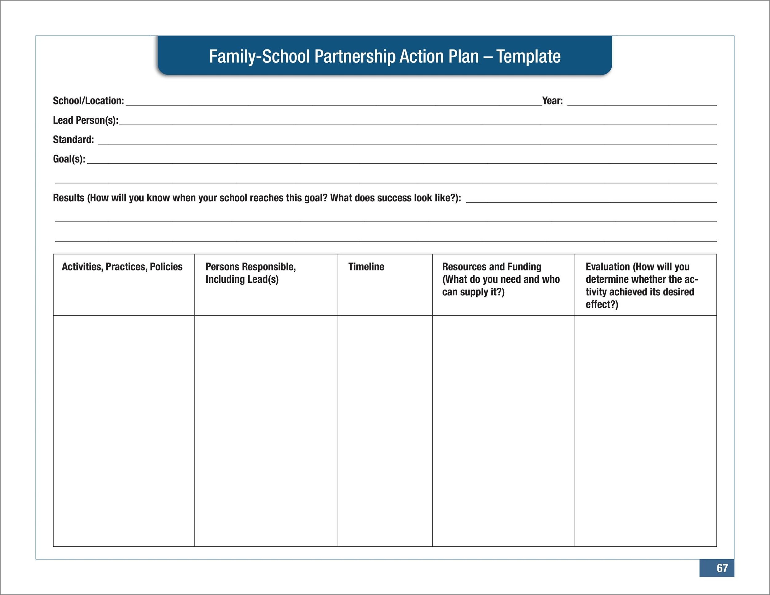 example of action plan template for students