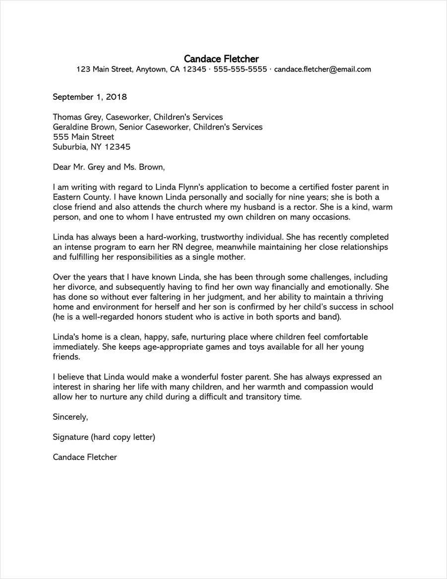 example of adoption recommendation letter template