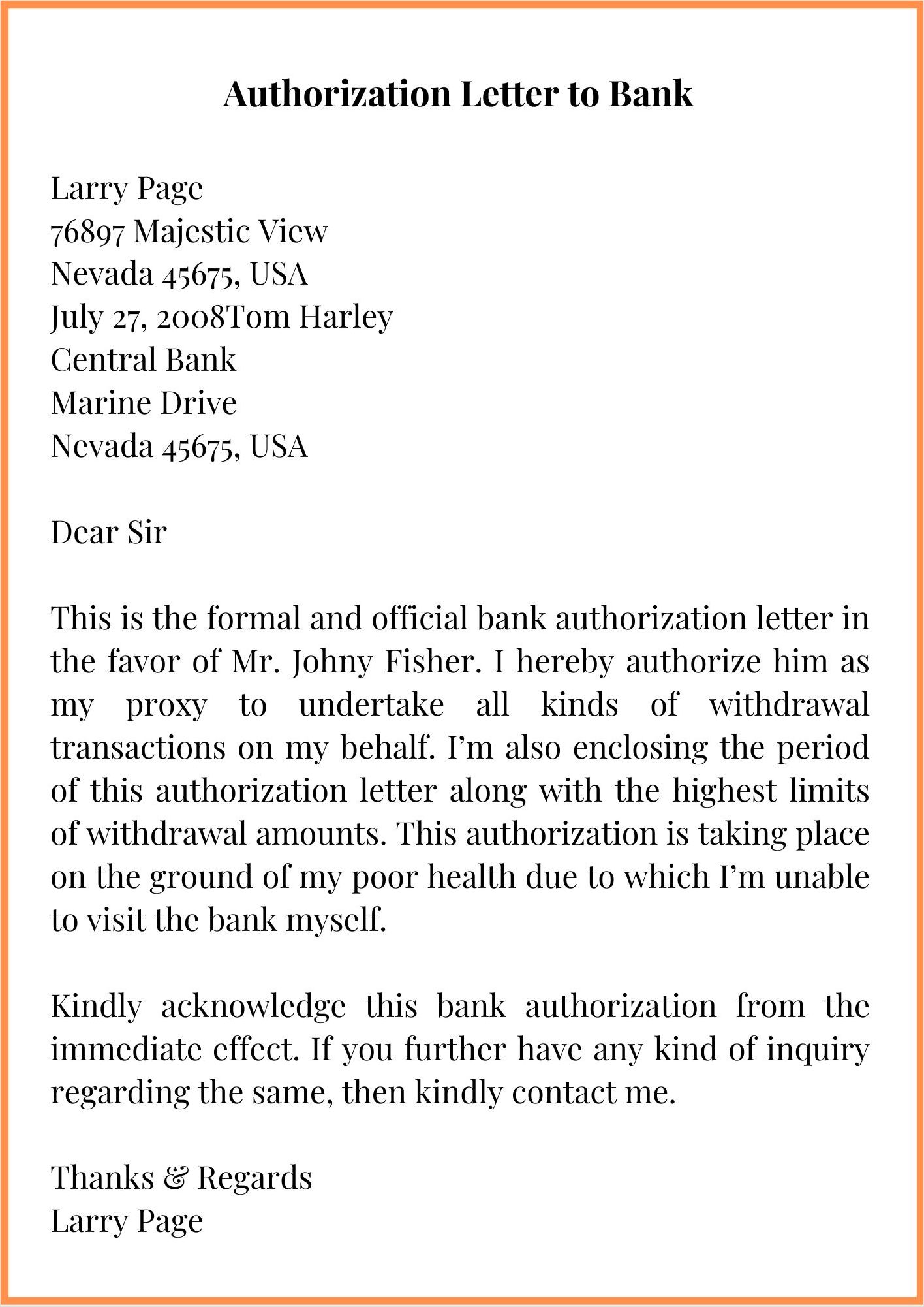 example of bank letter of authorization template