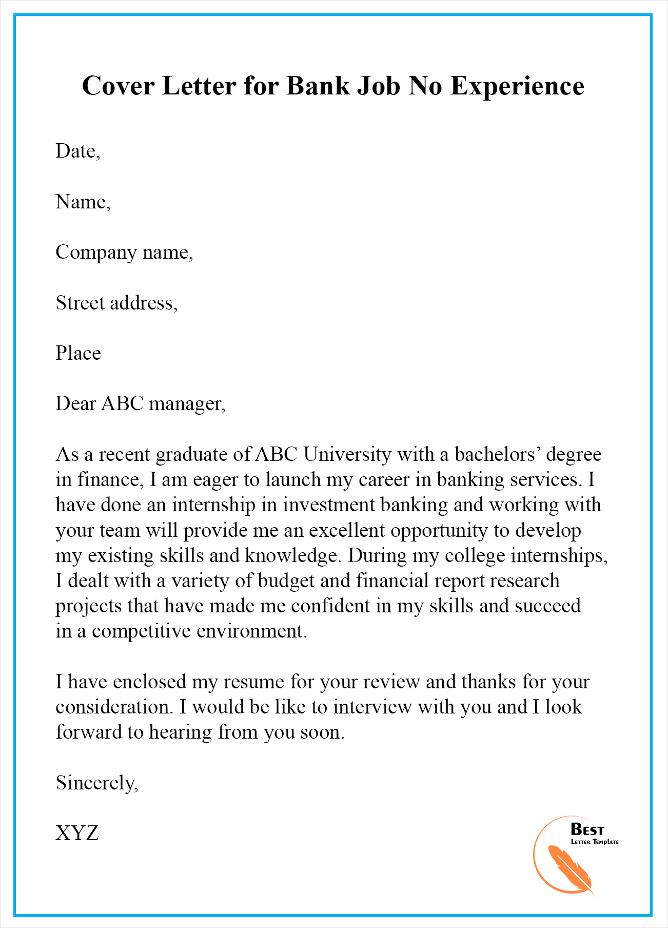 example of bank teller job cover letter template