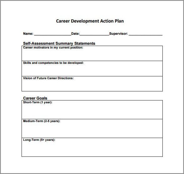 example of career action plan template