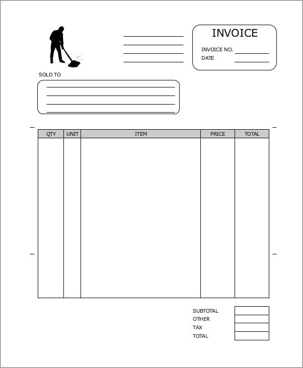 example of cleaning invoice template