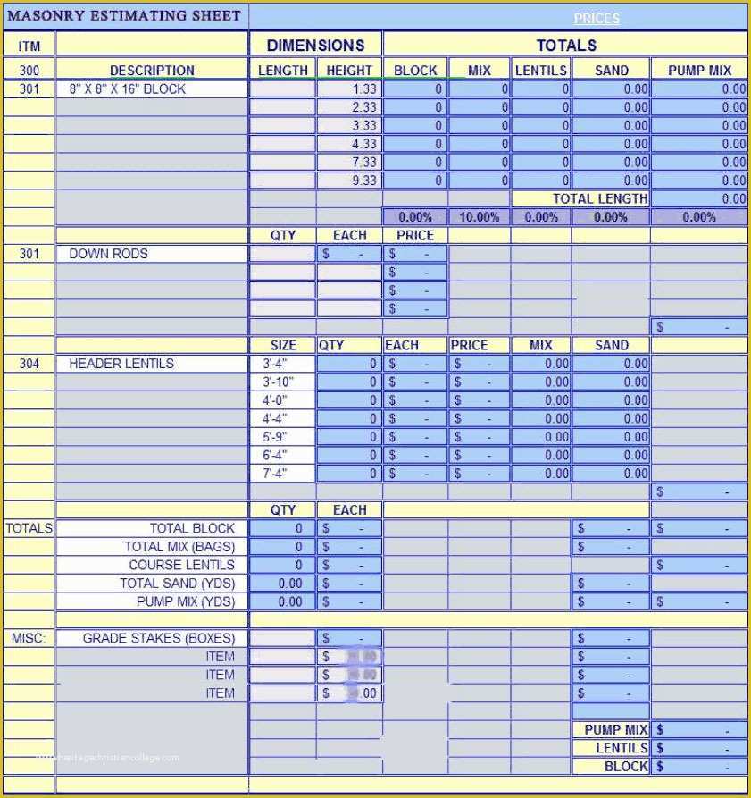 example of concrete estimate template