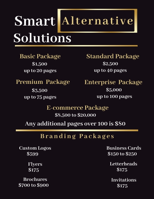 example of graphic design price list template