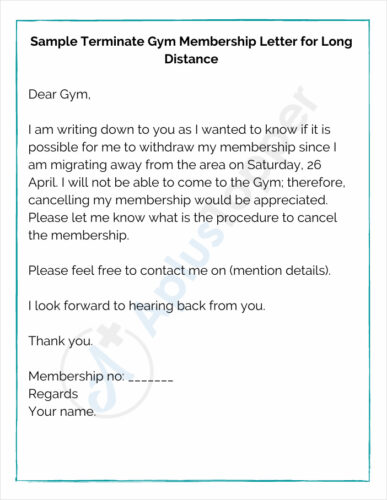 √ Free Printable Gym Termination Letter Template