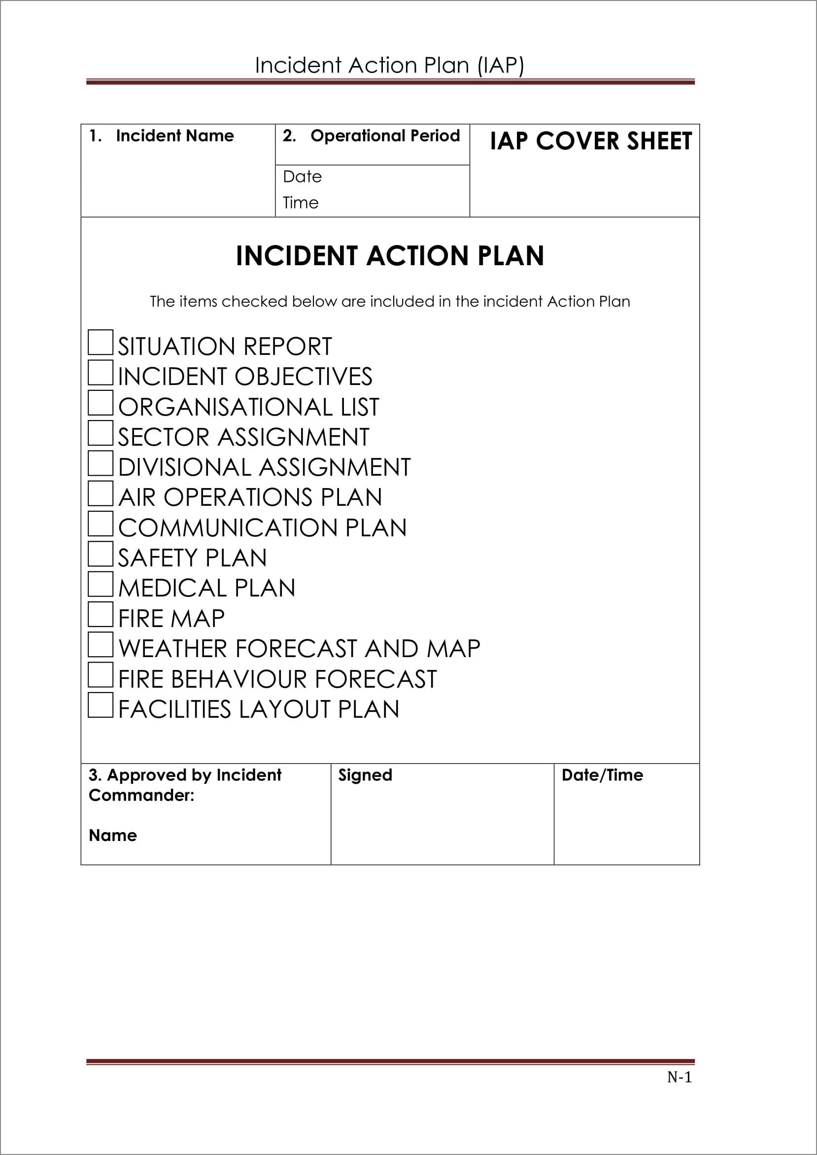 example of incident action plan template