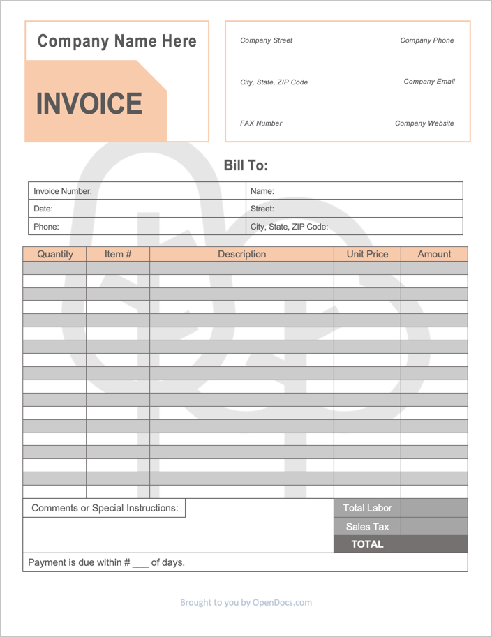 example of landscaping invoice template