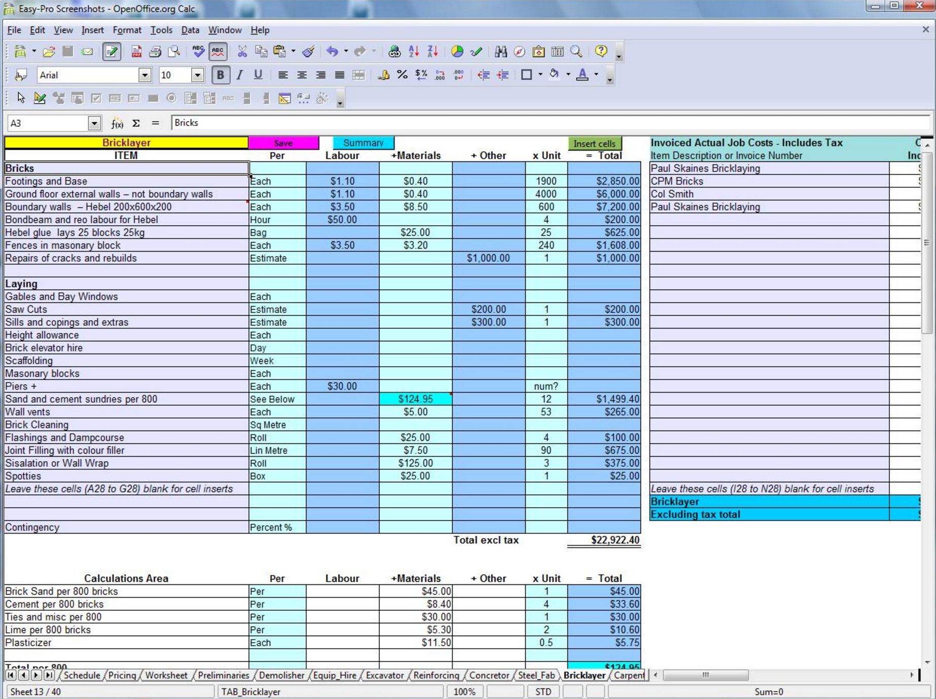 Plumbing Estimating Spreadsheet Spreadsheet Downloa throughout Plumber Estimate Template