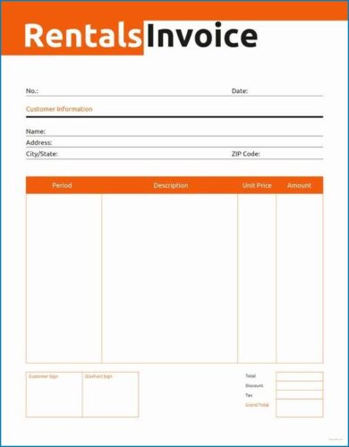 √ Free Printable Rent Invoice Template Word