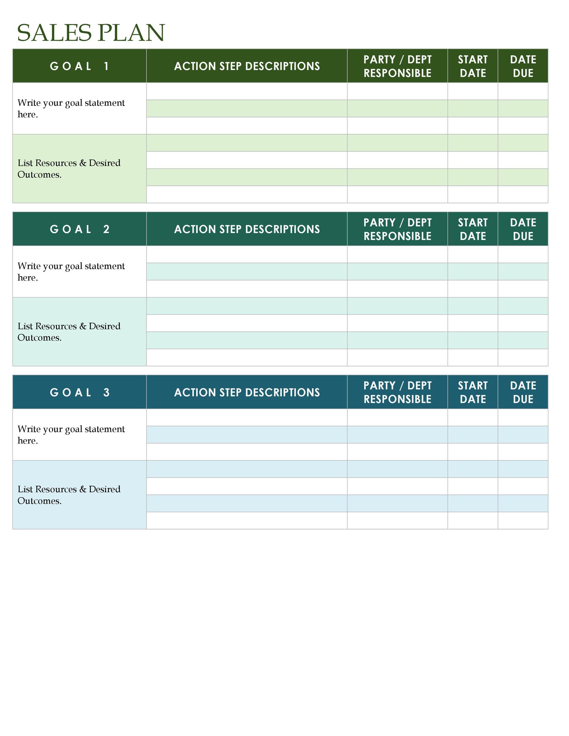 example of sales action plan template