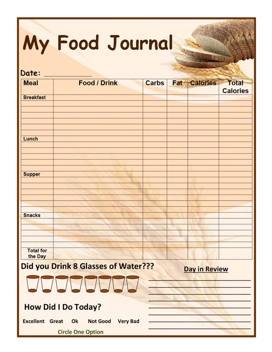 food journal template