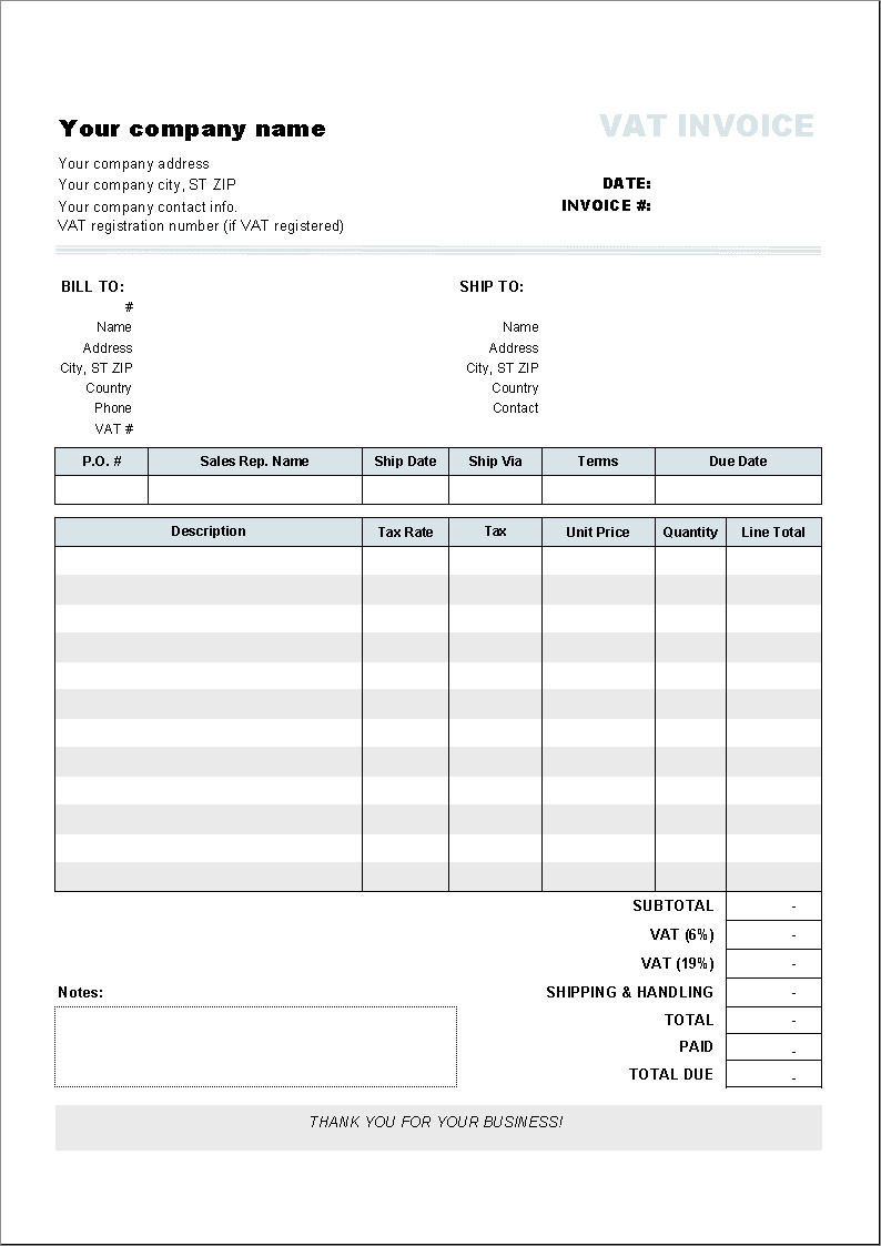 freight invoice template sample