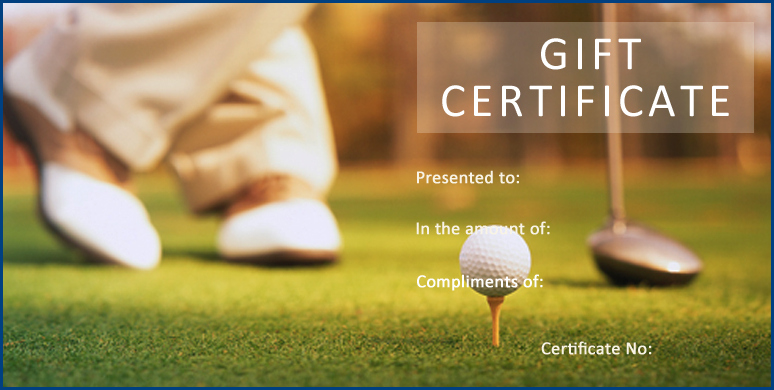 golf gift certificate template sample